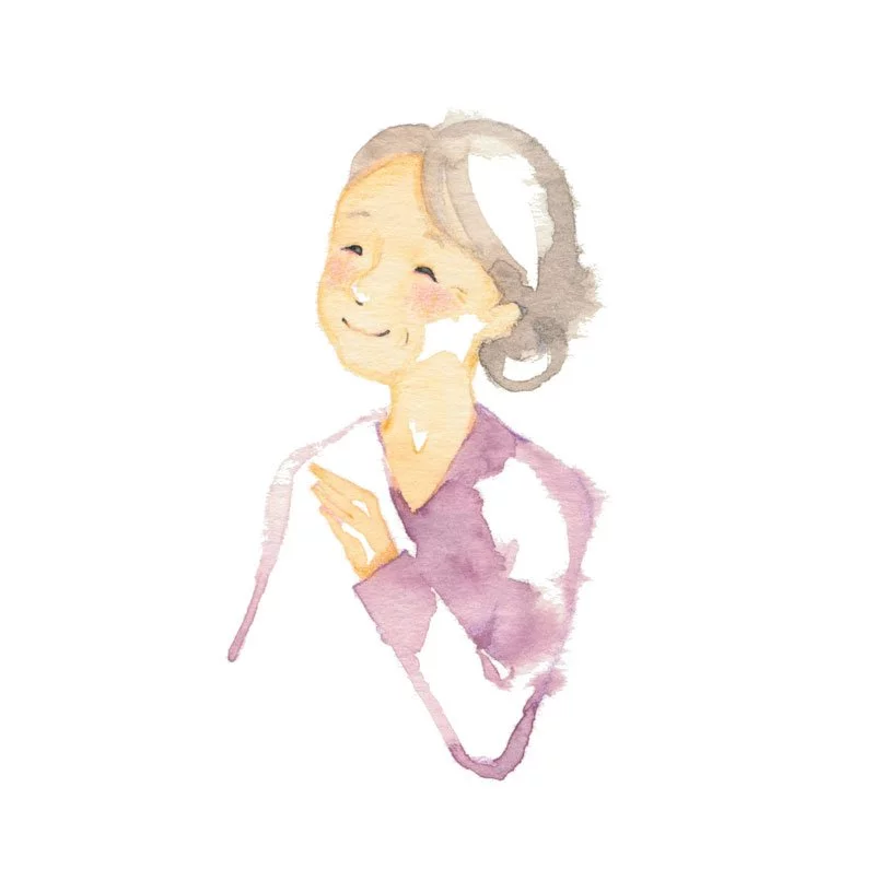 An illustration of a grandmother
