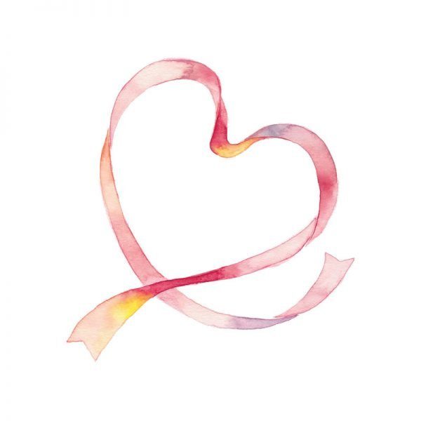 An illustration of a ribbon shaped like a heart